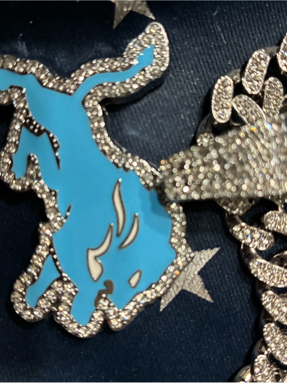 Detroit Lions Cuban Bling Game Day Necklace Unisex
